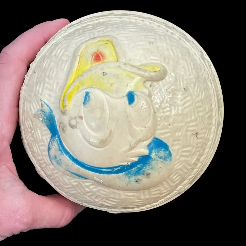 Vintage Walt Disney Donald Duck Rubber Ball Sun Rubber MCM 1960s Toy Rare READ